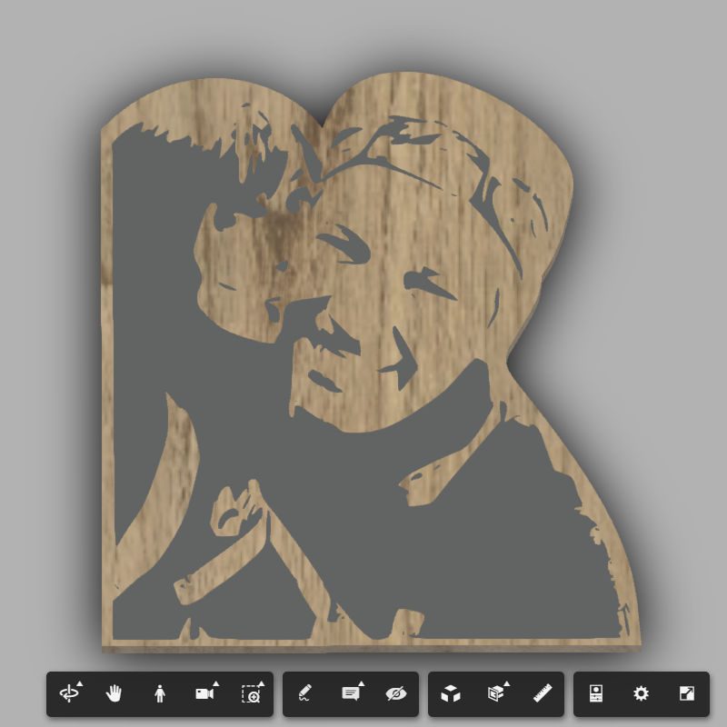 retrato madera compartir en Fusion360